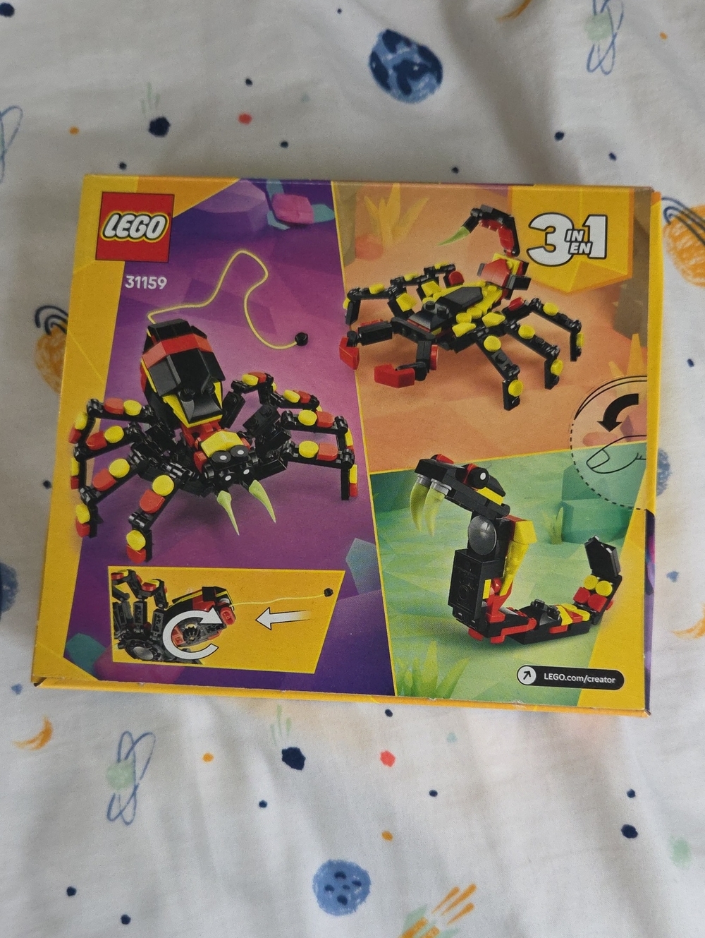 Lego Black & Red Scorpion 3-in-1 Building Set with Yellow Accents